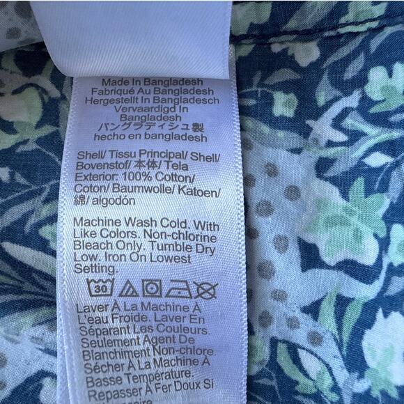 J.Crew Long-sleeve Cotton Poplin Pajama Set in Blue Fauna Floral Size Small - Picture 9 of 10